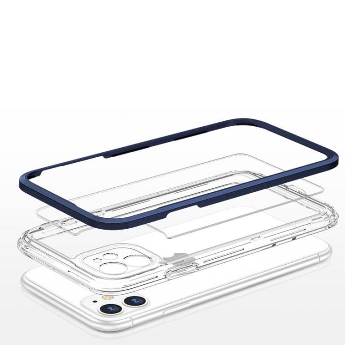 OEM - iPhone 12 Skal Clear 3in1 - Blå