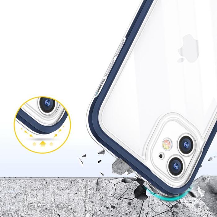 OEM - iPhone 12 Skal Clear 3in1 - Blå
