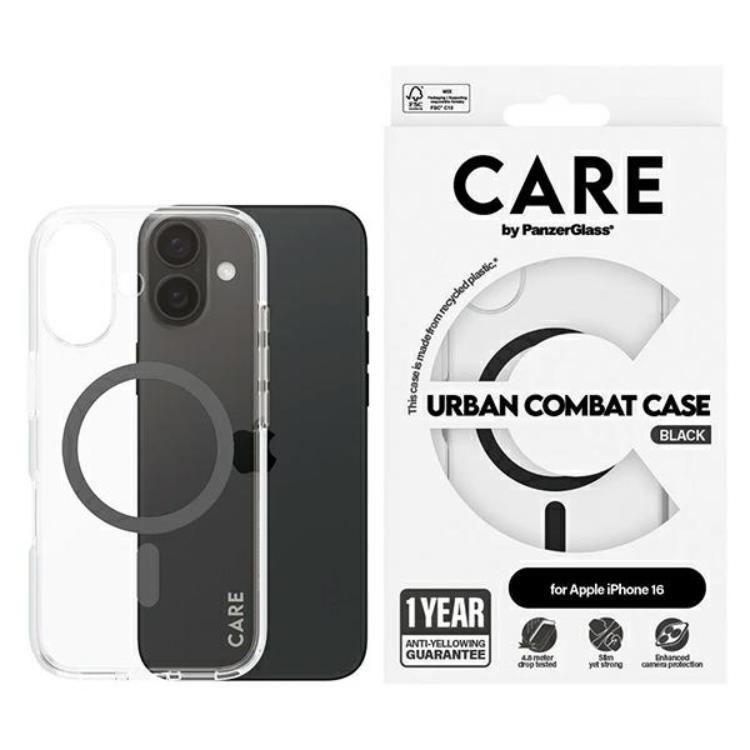 CARE By PanzerGlass iPhone 16 Mobilskal MagSafe - Svart | 2353 | AlltMobil