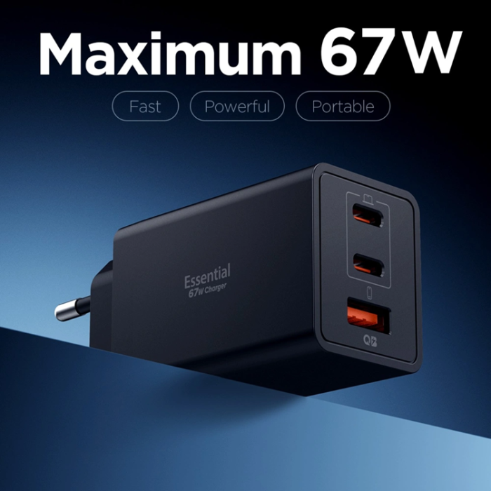 Spigen - Spigen 3-Port Nätverk Laddare 67W ESSENTIAL EE673EU