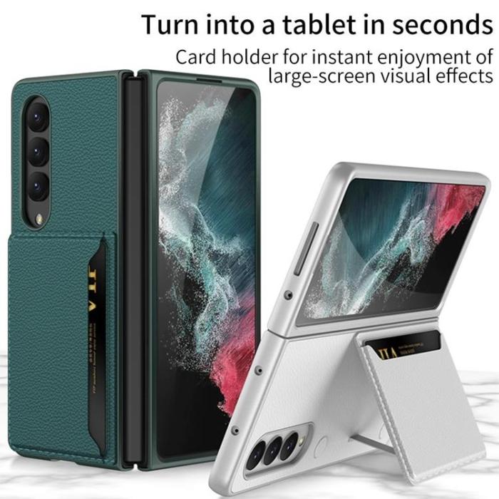 GKK - GKK Galaxy Z Fold 4 Skal Korthållare Kickstand - Svart