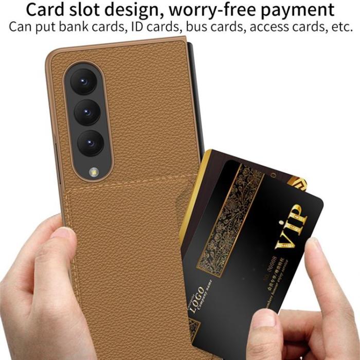 GKK - GKK Galaxy Z Fold 4 Skal Korthållare Kickstand - Svart