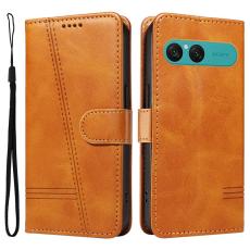 A-One Brand - Sony Xperia 10 VII Plånboksfodral T Shape Lines - Brun