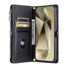 OEM - Samsung Galaxy A37 Pl&aring;nboksfodral TPU + Konstl&auml;der - Svart