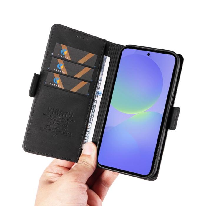 YIKATU - YIKATU Samsung Galaxy A37 Plånboksfodral Konstläder Skydd - Svart