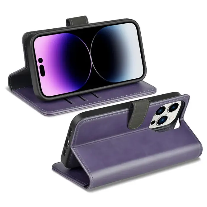 PULOKA - Puloka iPhone 14 Pro Plånboksfodral Magsafe 2in1 - Lila
