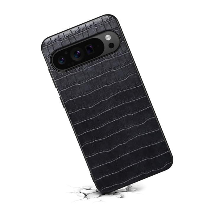 A-One Brand - Google Pixel 10/10 Pro Mobilskal Crocodile Texture  - Svart