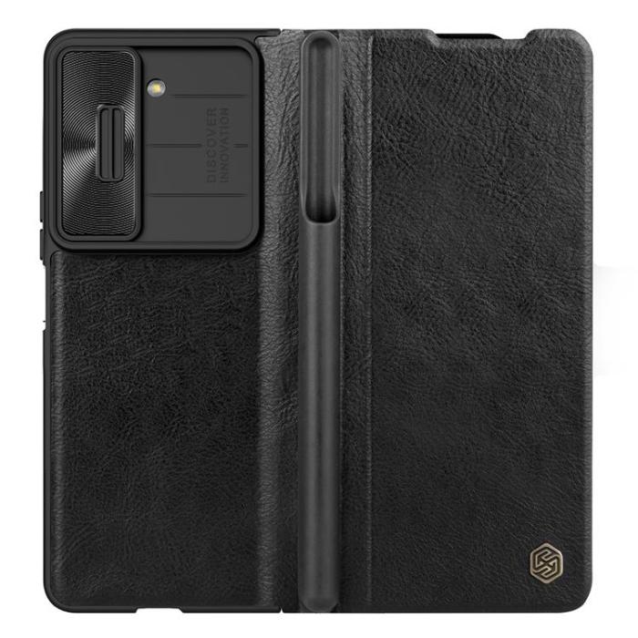Nillkin - Nillkin Galaxy Z Fold 5 Plånboksfodral QinPro Läder - Svart