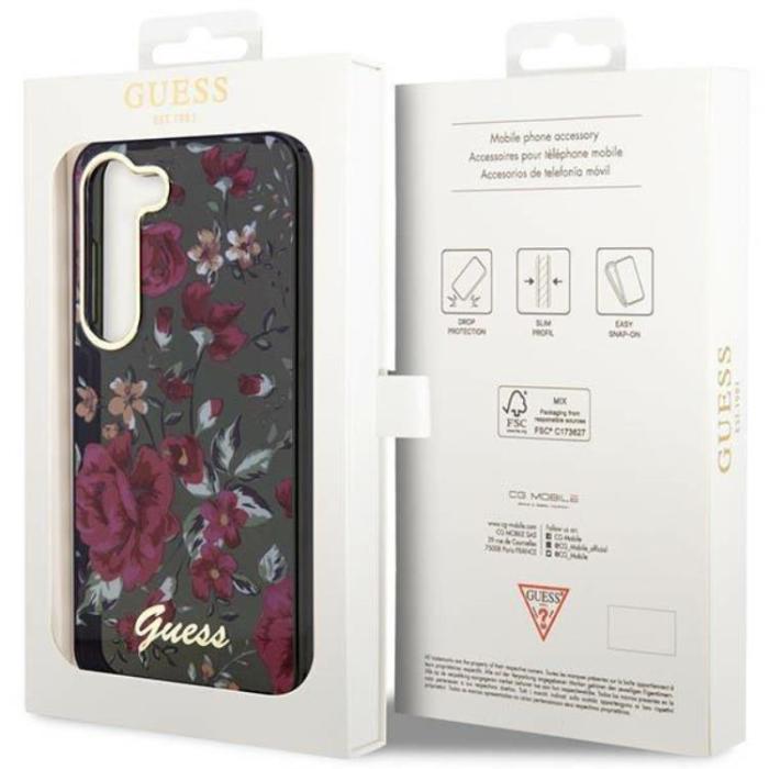 Guess - Guess Galaxy S23 Mobilskal Flower Collection - Grön