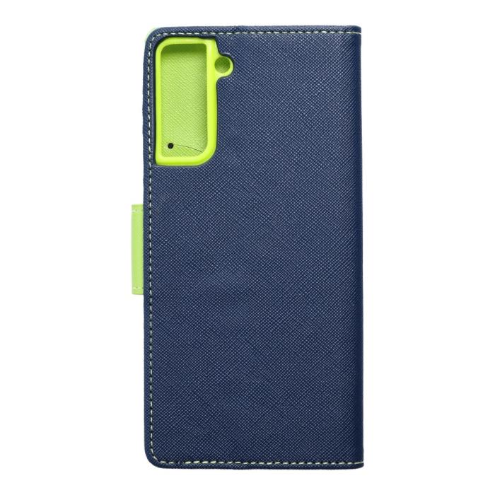 UTGATT1 - Fancy Plånboksfodral till Samsung Galaxy S21 Plus navy/lime