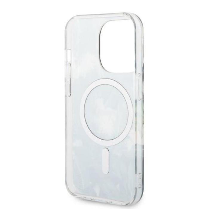 Guess - GUESS iPhone 14 Pro Magsafe Skal Jungle + Trådlös Laddare - Grön