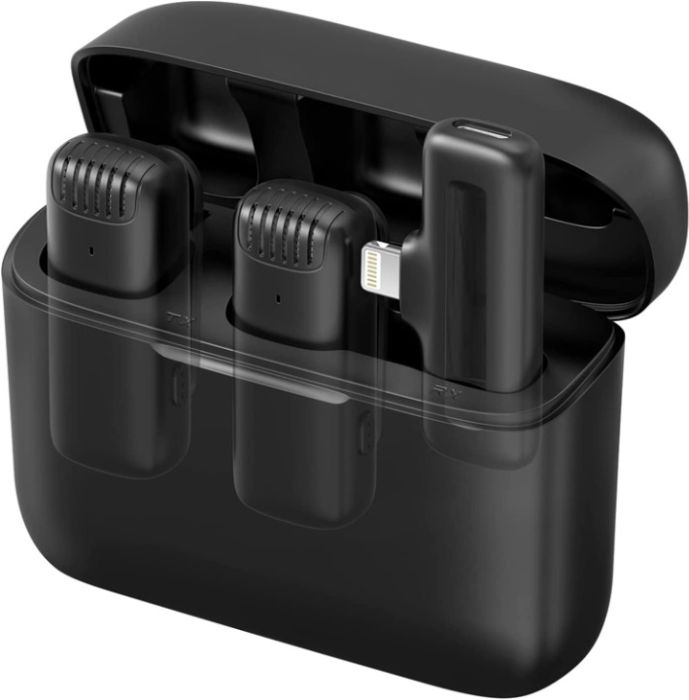 Lavalier - Lavalier 2 st Lightning Trådlös Mini 2.4GHz 033A1 Mikrofoner - Svart