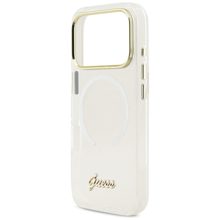 Guess - Guess Mobilskal För iPhone 17 Pro Max MagSafe IML Gradient Script Metal - Vit