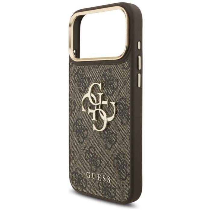 Guess - Guess iPhone 17 Pro Max Mobilskal 4G Big Classic Logo Big Strap Metal - Brun