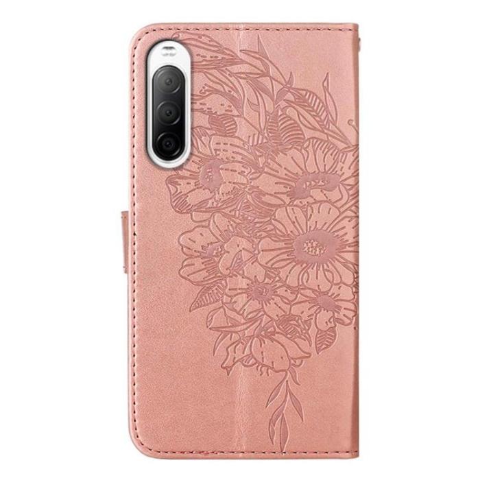 A-One Brand - Sony Xperia 10 IV Plånboksfodral Butterfly - Rosa Guld