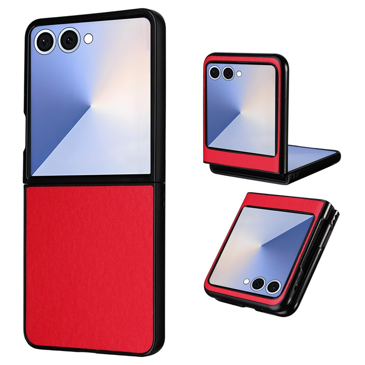 Galaxy Z Flip7 Mobilskal PU Läder Protective - Röd | 2353 | AlltMobil