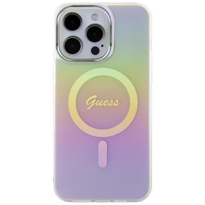 Guess - Guess iPhone 15 Pro Mobilskal Magsafe IML Iridescent - Rosa