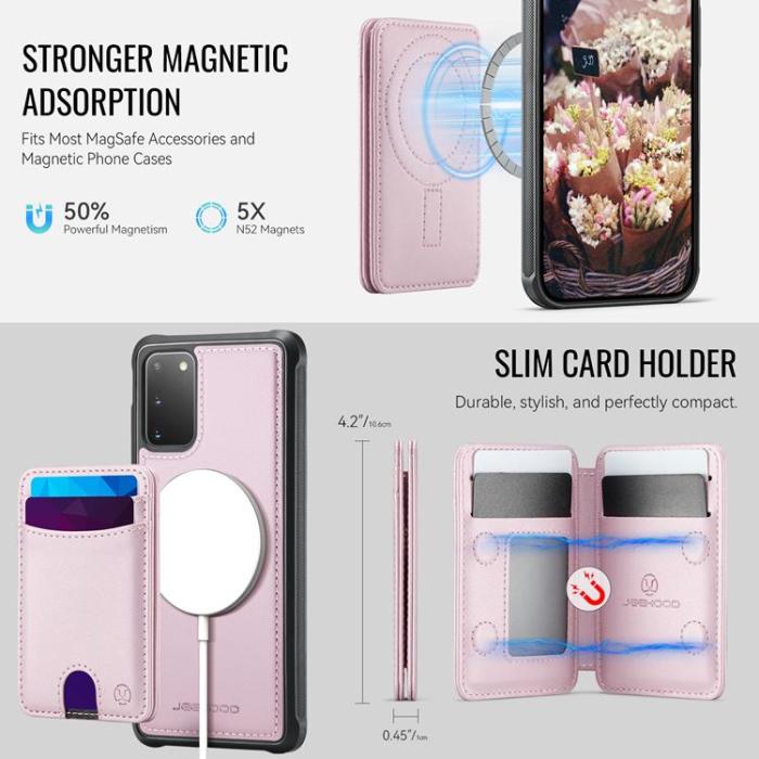 OEM - JEEHOOD Mobilskal till Samsung Galaxy S20 5G Konstläder - Rosa