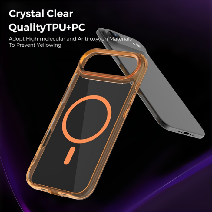 A-One Brand - iPhone Air Mobilskal MagSafe TPU+PC Transparent - Orange