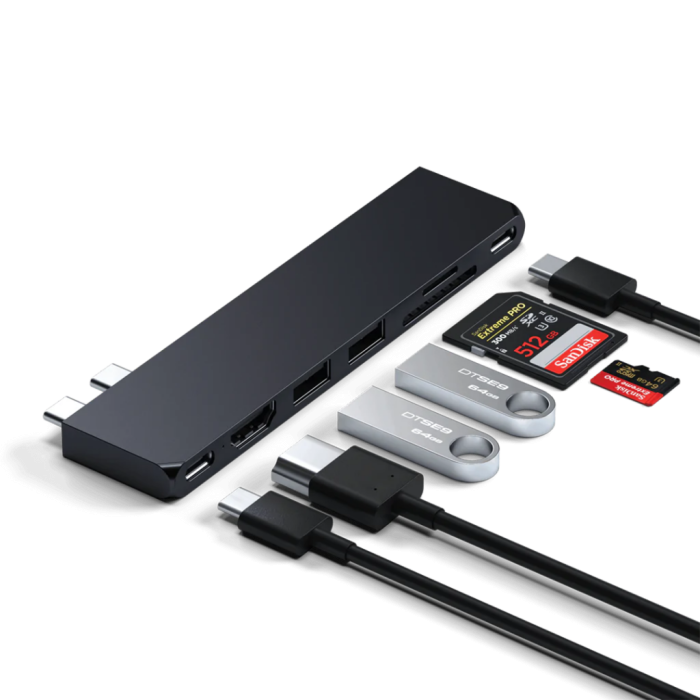 Satechi - Satechi USB-C Pro Hub Slim - Midnatt