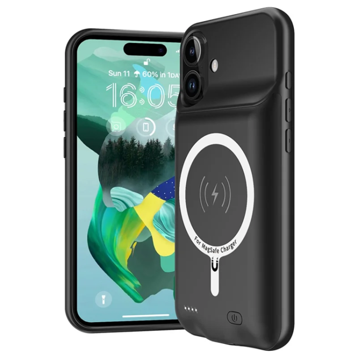 A-One Brand - iPhone 16 Plus Batteriskal Magsafe 7000mAh B19 - Svart