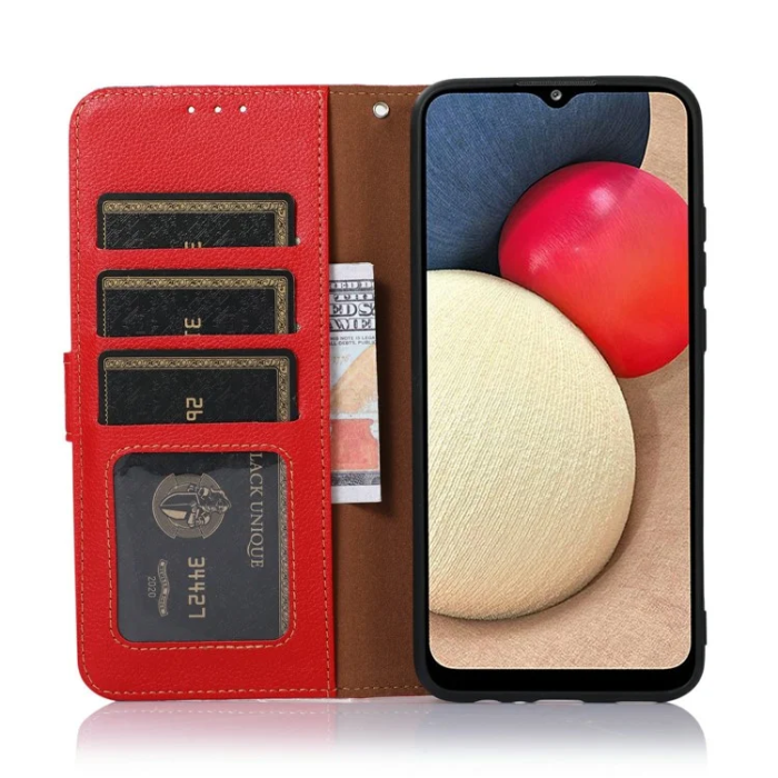KHAZNEH - KHAZNEH iPhone 17 Pro Max Plånboksfodral RFID Blocking - Röd