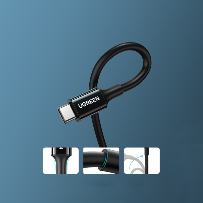 Ugreen - Ugreen US300 USB-C till USB-C kabel 480Mb/s 5A 1m - Svart
