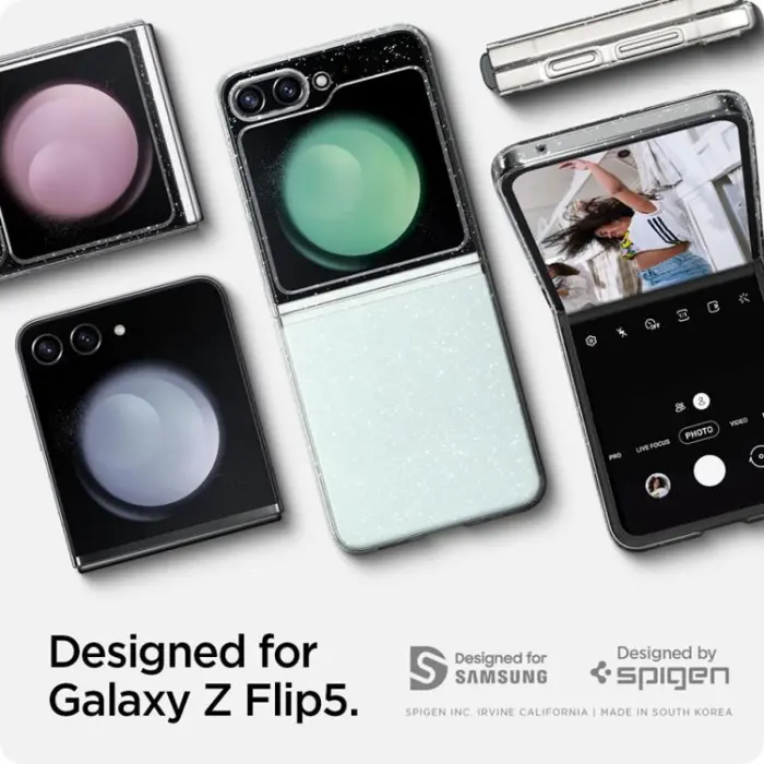 UTGATT - Spigen Galaxy Z Flip 5 Mobilskal Air Skin - Glitter Clear