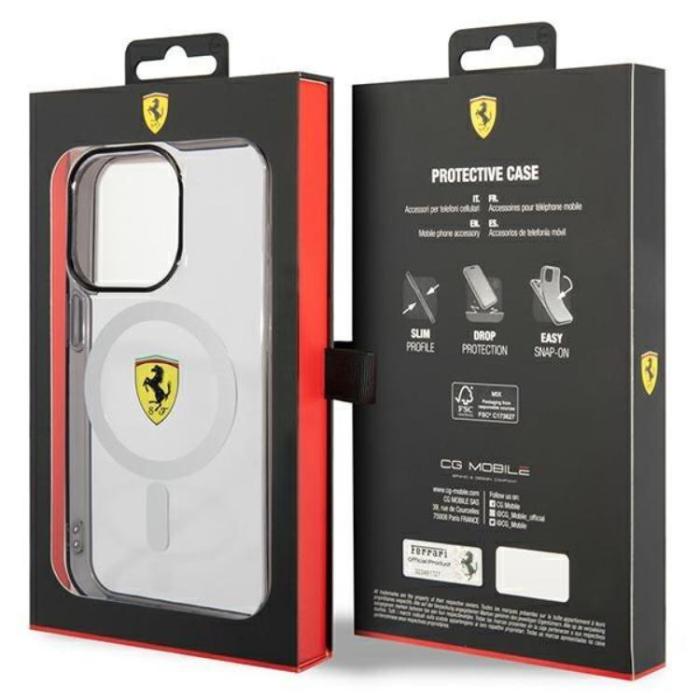 Ferrari - Ferrari iPhone 14 Pro Max Mobilskal Magsafe Outline - Transparent