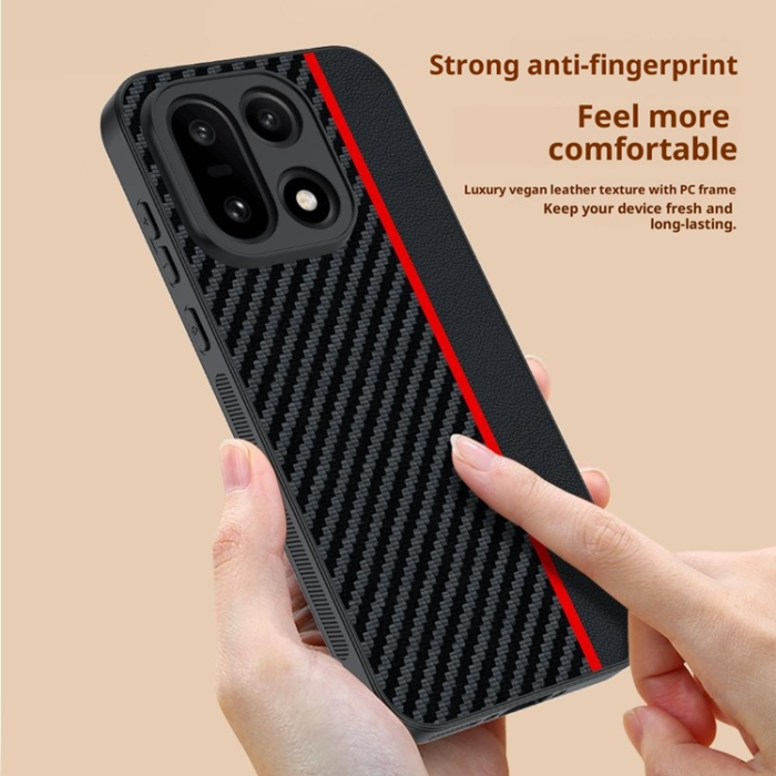 A-One Brand - OnePlus 15 5G Mobilskal Carbon Fiber Texture Läder