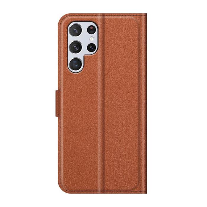 OEM - Litchi Magnetic Fodral Galaxy S22 Ultra 5G - Brun