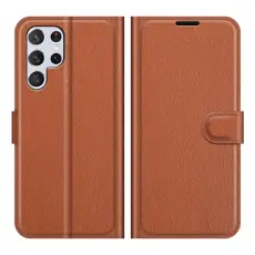 OEM - Litchi Magnetic Fodral Galaxy S22 Ultra 5G - Brun