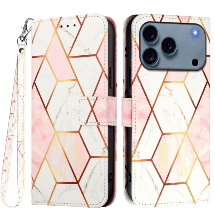 A-One Brand - iPhone 17 Pro Max Plånboksfodral Marble Pattern LS002
