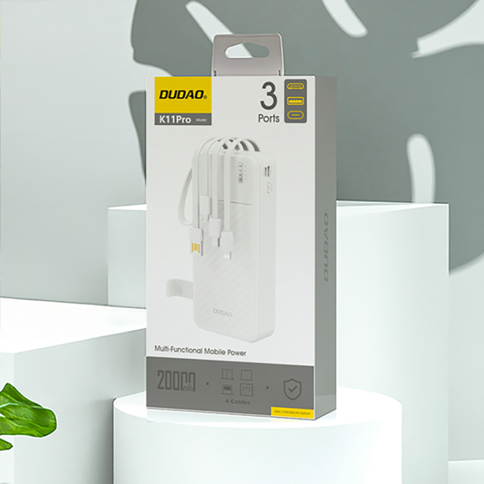 Dudao - Dudao Powerbank K11 Pro 20000mAh med Kabel