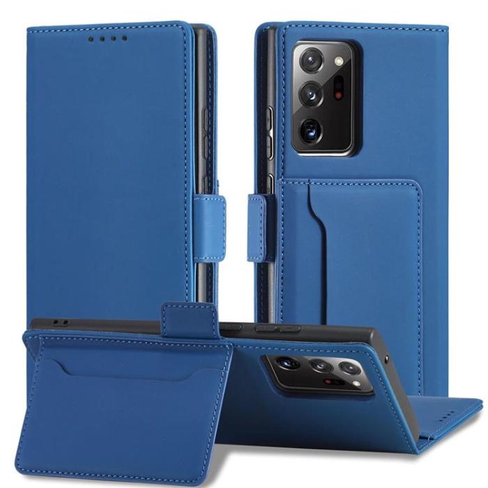 OEM - Galaxy S22 Ultra Plånboksfodral Magnet Stand - Blå