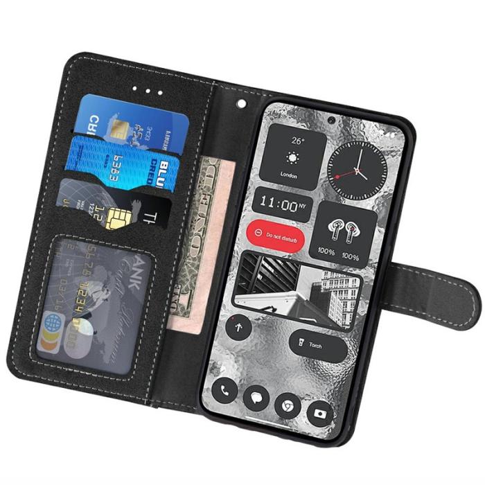 OEM - Samsung Galaxy S26 Plånboksfodral Retro Konstläder - Svart