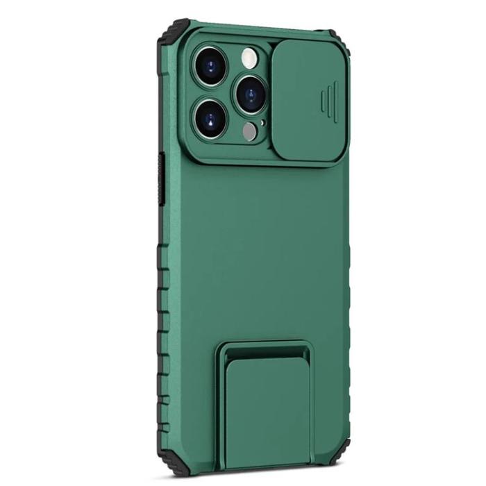 Taltech - iPhone 15 Pro Max Mobilskal med Skjutkameralock - Mörkgrön