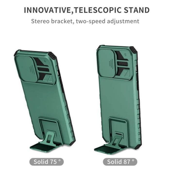 Taltech - iPhone 15 Pro Max Mobilskal med Skjutkameralock - Mörkgrön