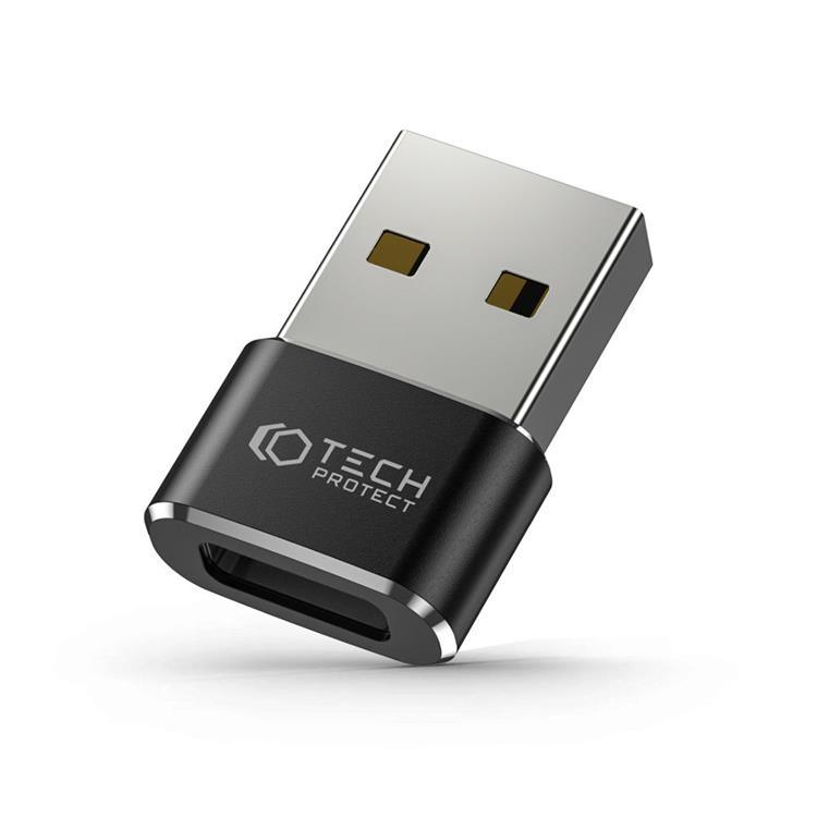 Tech-Protect Adapter USB to USB-C Ultraboost - Svart | 505295 | AlltMobil