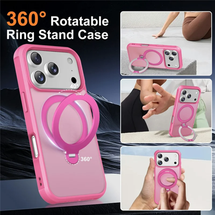 A-One Brand - iPhone 17 Pro Max Mobilskal MagSafe Kickstand TPU + PC - Rose