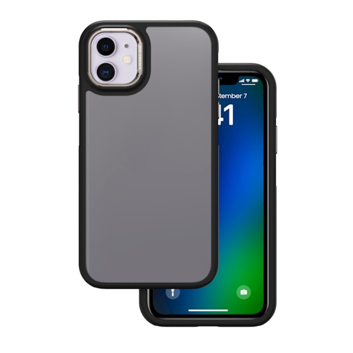 OEM - iPhone 12/12 Pro Mobilskal Crystal Black - Grå
