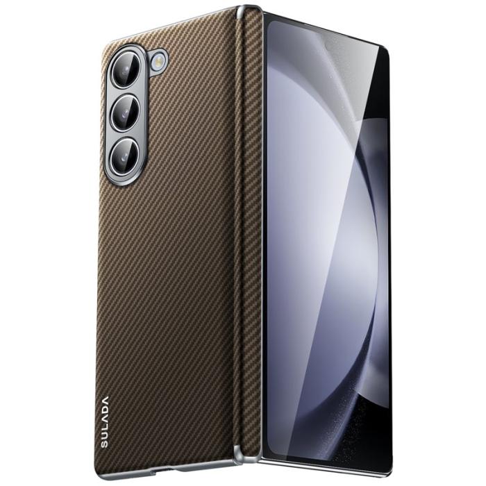 SULADA - SULADA Mobilskal till Galaxy Z Fold5 5G Läder+PC Automatisk Brun