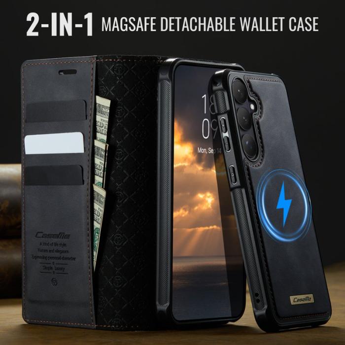 Caseme - CaseMe Plånboksfodral för Samsung Galaxy S26 Magnetiskt Konstläder RFID - Svart