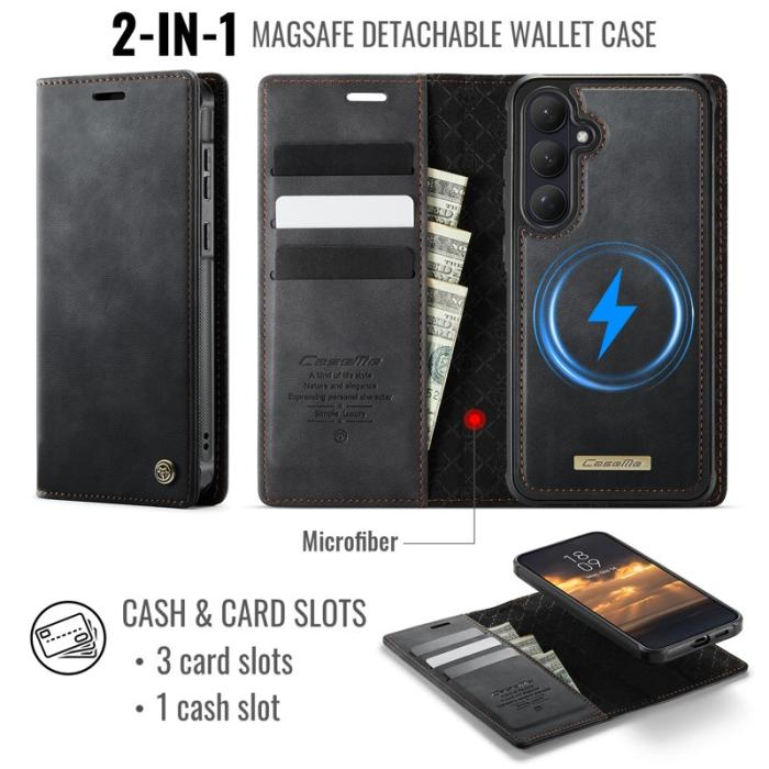 Caseme - CaseMe Plånboksfodral för Samsung Galaxy S26 Magnetiskt Konstläder RFID - Svart