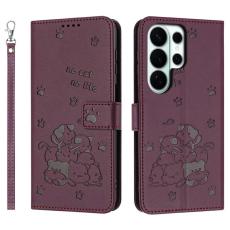 OEM - Pl&aring;nboksfodral f&ouml;r Samsung Galaxy S26 Ultra Konstl&auml;der - Vinr&ouml;d