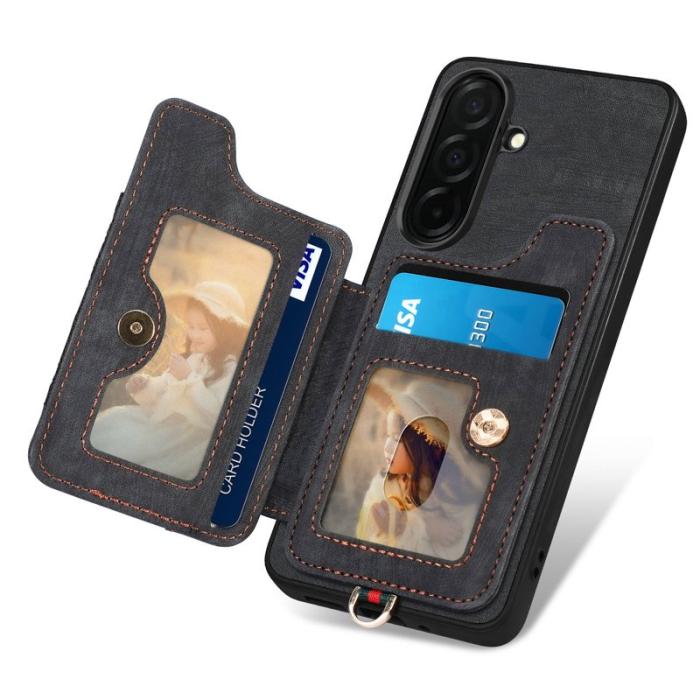 OEM - Mobilfodral för Samsung Galaxy S26 Konstläder RFID - Svart