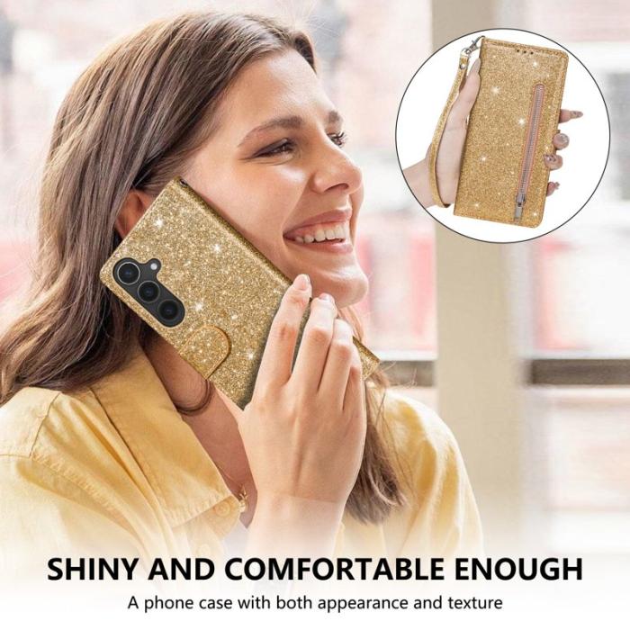 OEM - Mobilfodral för Samsung Galaxy S26 Ställfunktion Konstläder - Guld