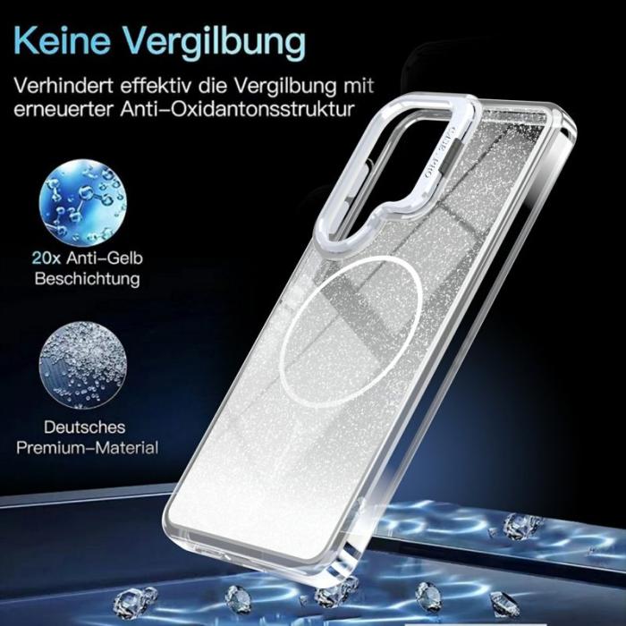 OEM - Mobilskal för Samsung Galaxy S26 Plus Magnetiskt Glitter Shockproof TPU - Vit