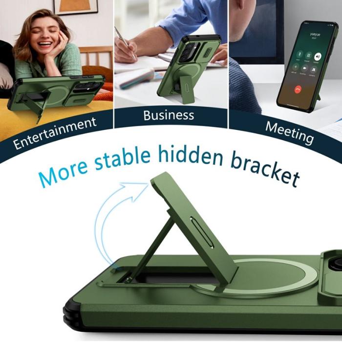OEM - Mobilskal för Samsung Galaxy S26 Plus Magnetiskt Kickstand - Grön