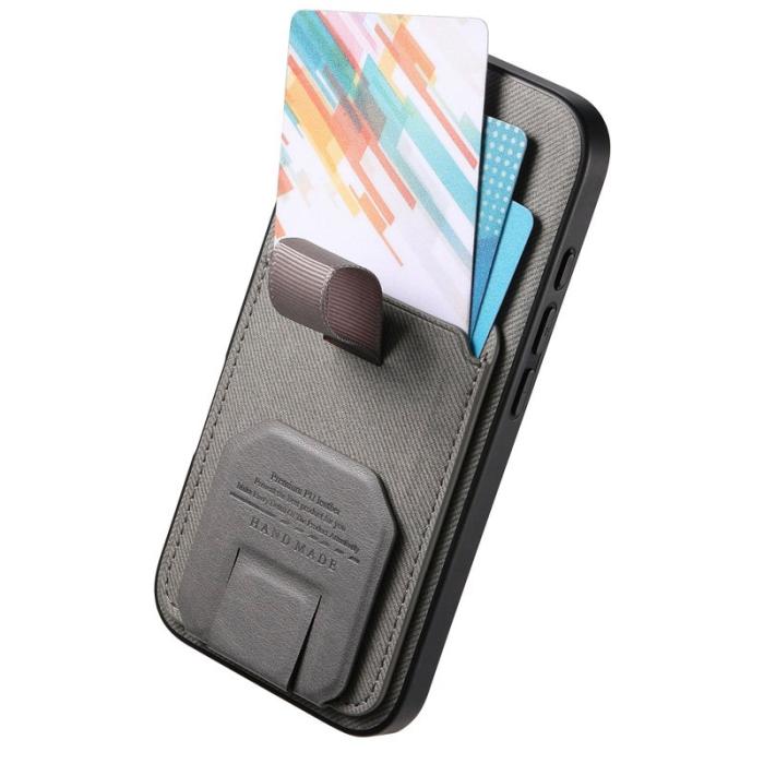 OEM - Mobilskal för Samsung Galaxy S26 TPU + Konstläder Kickstand - Grå